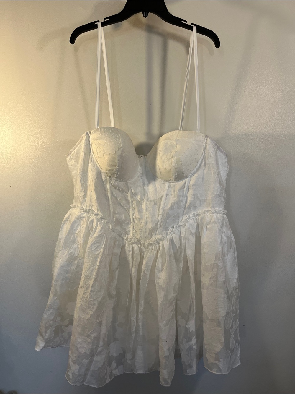 Fashion Nova White Floral Lace Babydoll Chemise